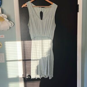 Anthropologie chambray eyelet dress sz medium